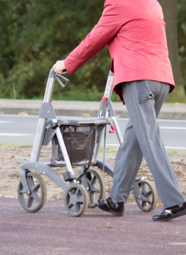 Older person using a walker